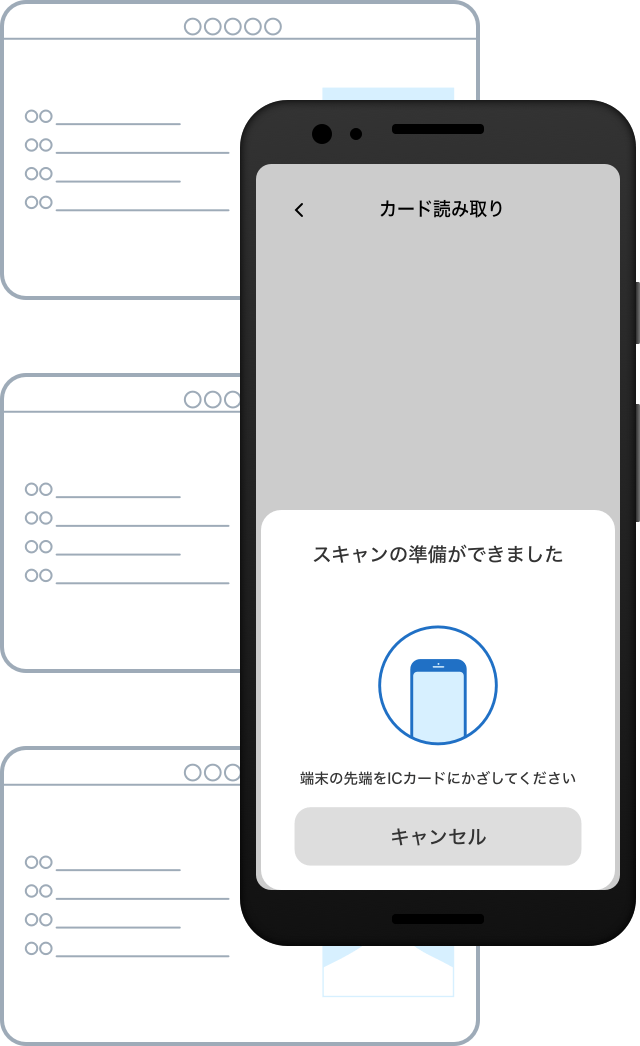 機種ごとの読み取り位置の説明画像