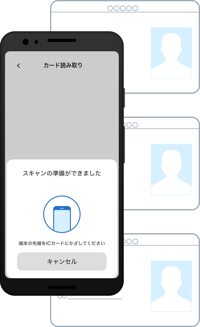 機種ごとの読み取り位置の説明画像