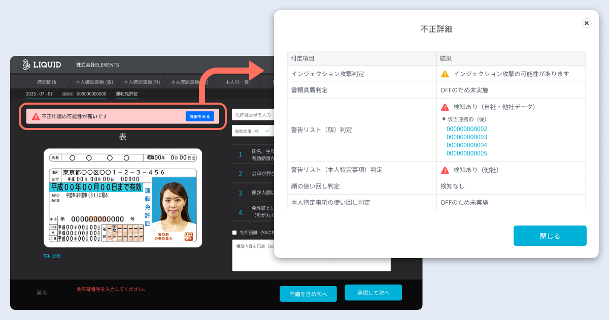 オンライン本人確認サービス「LIQUID eKYC」に業界横断の不正検知アラート機能を追加サムネイル画像