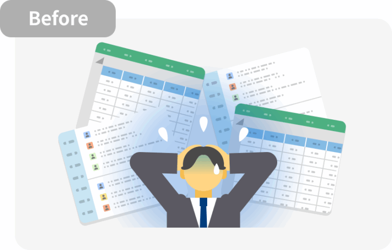 在留資格情報、エビデンスの一元管理 Before